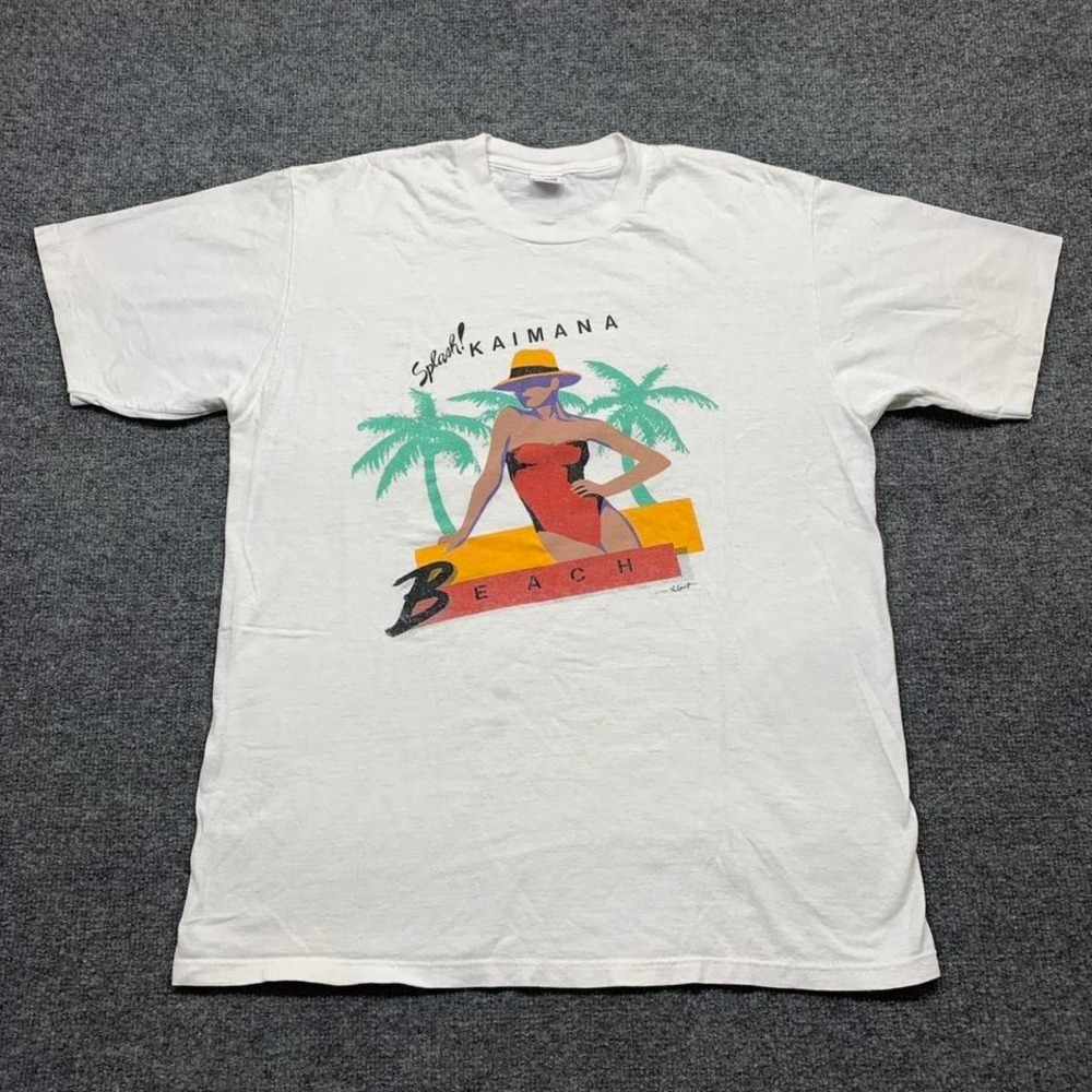 Vintage 80s KIAMANA Beach T-shirt Size XL‎